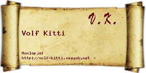 Volf Kitti névjegykártya